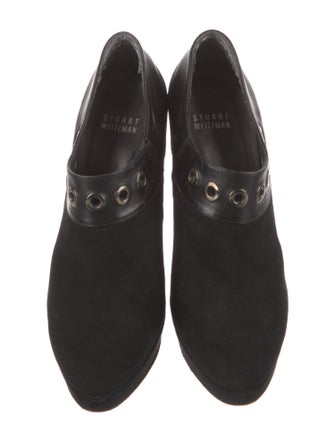 Stuart Weitzman Suede Eyelet Trim Pumps