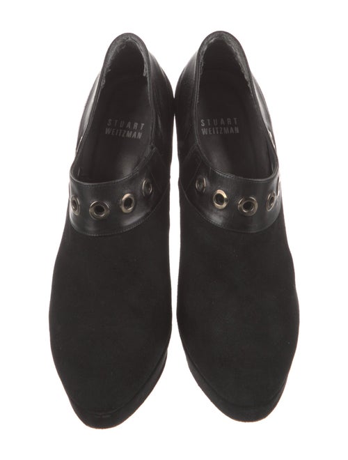 Stuart Weitzman Suede Eyelet Trim Pumps