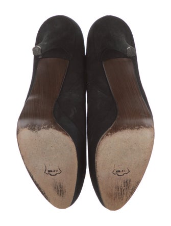 Stuart Weitzman Suede Eyelet Trim Pumps