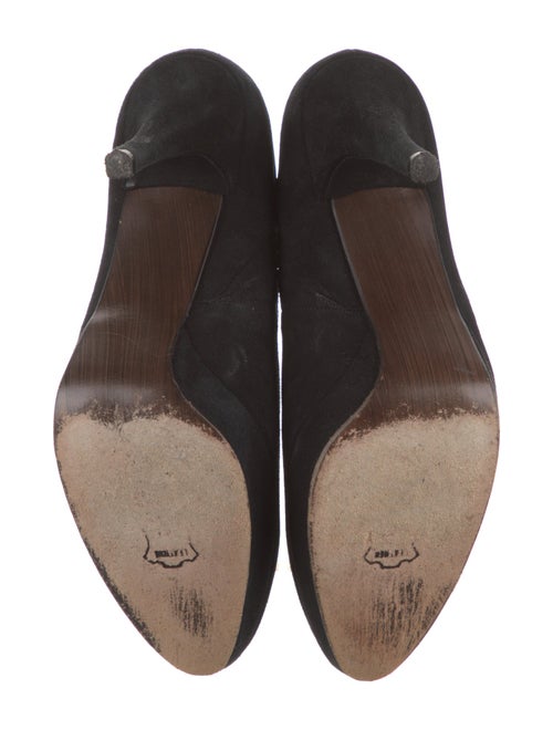 Stuart Weitzman Suede Eyelet Trim Pumps