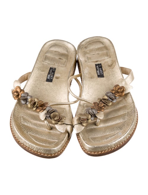 Stuart Weitzman Leather Floral Print Espadrilles