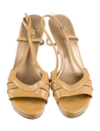 Stuart Weitzman Patent Leather Slingback Sandals