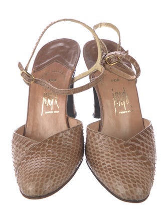 Stuart Weitzman Lizard Animal Print Slingback Pumps