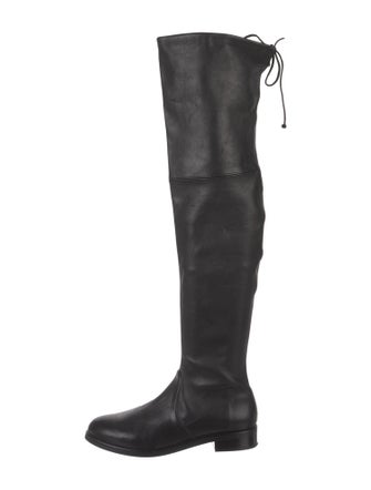 Stuart Weitzman Leather Lace-Up Boots