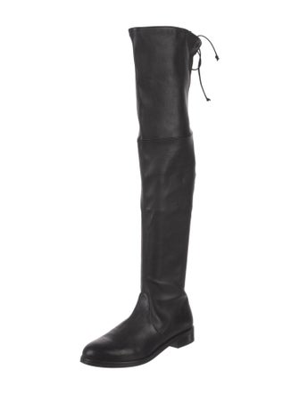 Stuart Weitzman Leather Lace-Up Boots