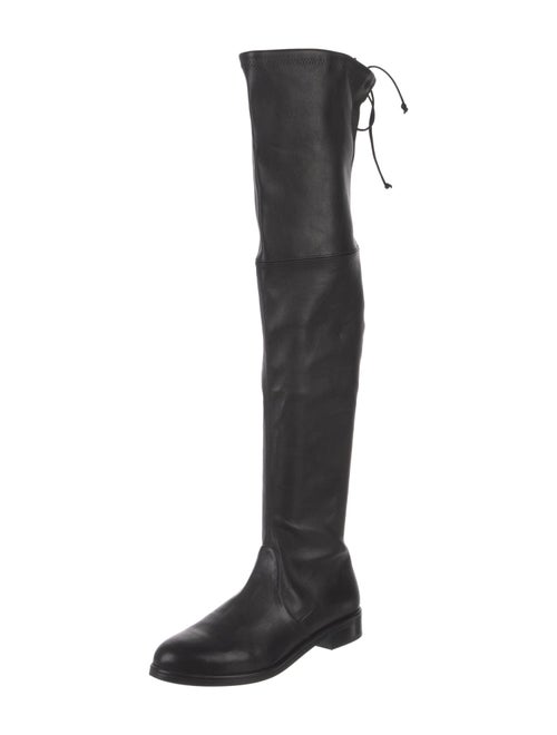 Stuart Weitzman Leather Lace-Up Boots