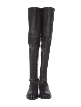 Stuart Weitzman Leather Lace-Up Boots