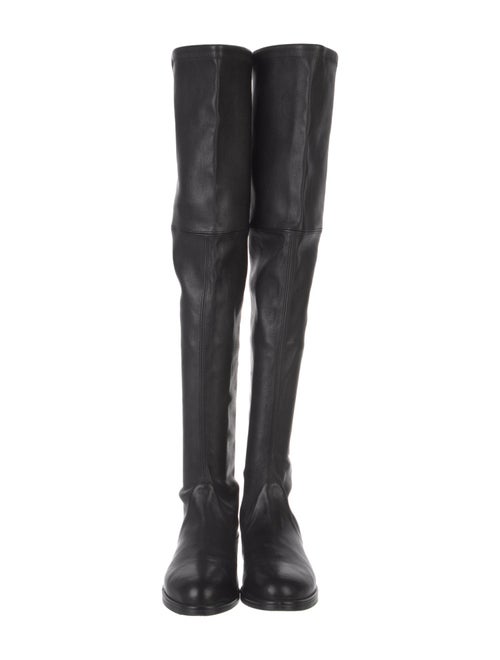 Stuart Weitzman Leather Lace-Up Boots