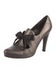 Stuart Weitzman Leather Bow Accents Pumps