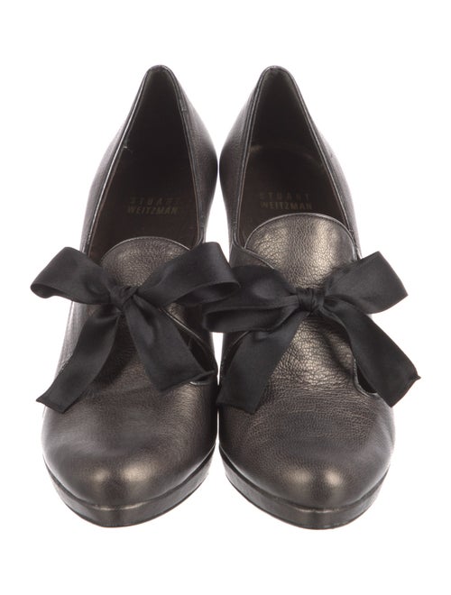 Stuart Weitzman Leather Bow Accents Pumps