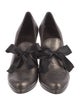 Stuart Weitzman Leather Bow Accents Pumps