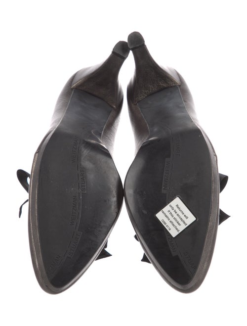 Stuart Weitzman Leather Bow Accents Pumps