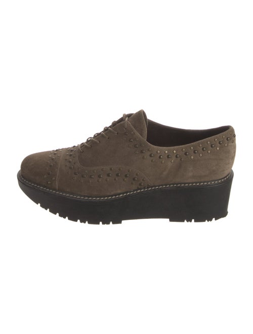 Stuart Weitzman Suede Studded Accents Oxfords