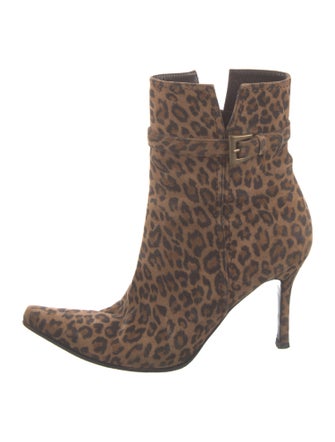Stuart Weitzman Suede Animal Print Boots