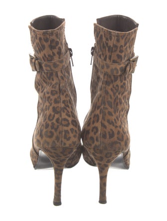 Stuart Weitzman Suede Animal Print Boots