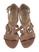 Stuart Weitzman Leather T-Strap Sandals
