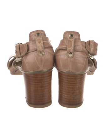 Stuart Weitzman Leather T-Strap Sandals