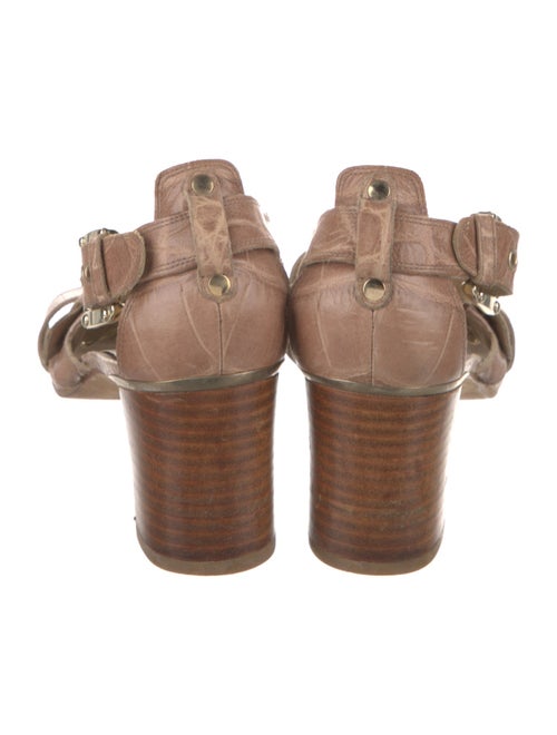 Stuart Weitzman Leather T-Strap Sandals