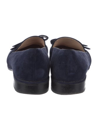 Stuart Weitzman Suede Bow Accents Loafers