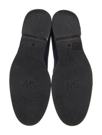 Stuart Weitzman Suede Bow Accents Loafers