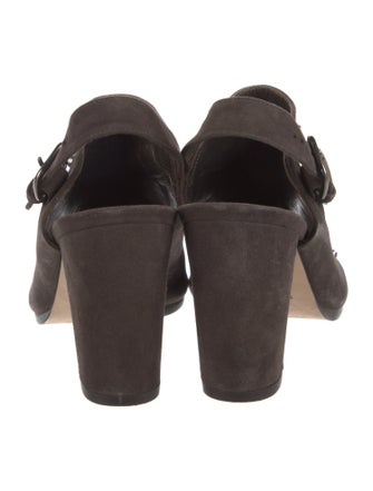 Stuart Weitzman Suede Studded Accents Slingback Sandals