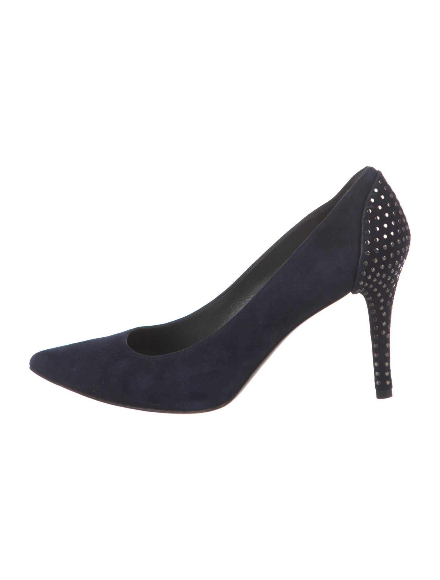 Stuart Weitzman Suede Studded Accents Pumps