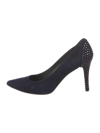 Stuart Weitzman Suede Studded Accents Pumps