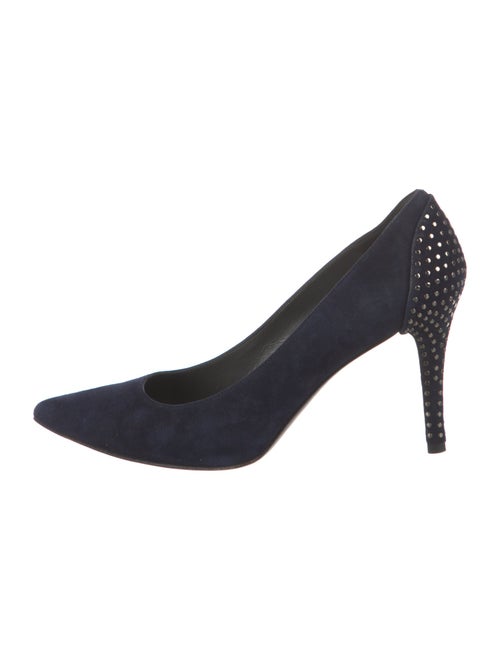 Stuart Weitzman Suede Studded Accents Pumps