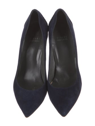 Stuart Weitzman Suede Studded Accents Pumps