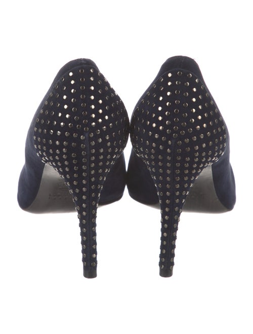 Stuart Weitzman Suede Studded Accents Pumps