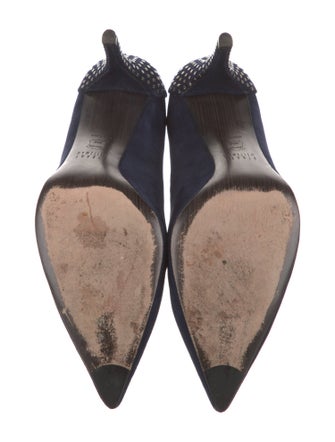 Stuart Weitzman Suede Studded Accents Pumps