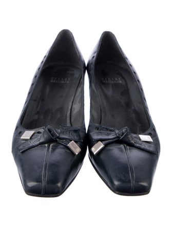 Stuart Weitzman Leather Bow Accents Ballet Flats