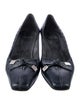 Stuart Weitzman Leather Bow Accents Ballet Flats