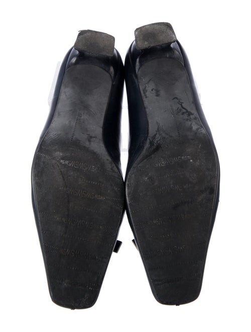 Stuart Weitzman Leather Bow Accents Ballet Flats