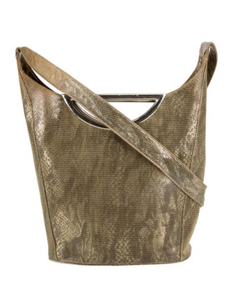 Stuart Weitzman Embossed Leather Top Handle Bag