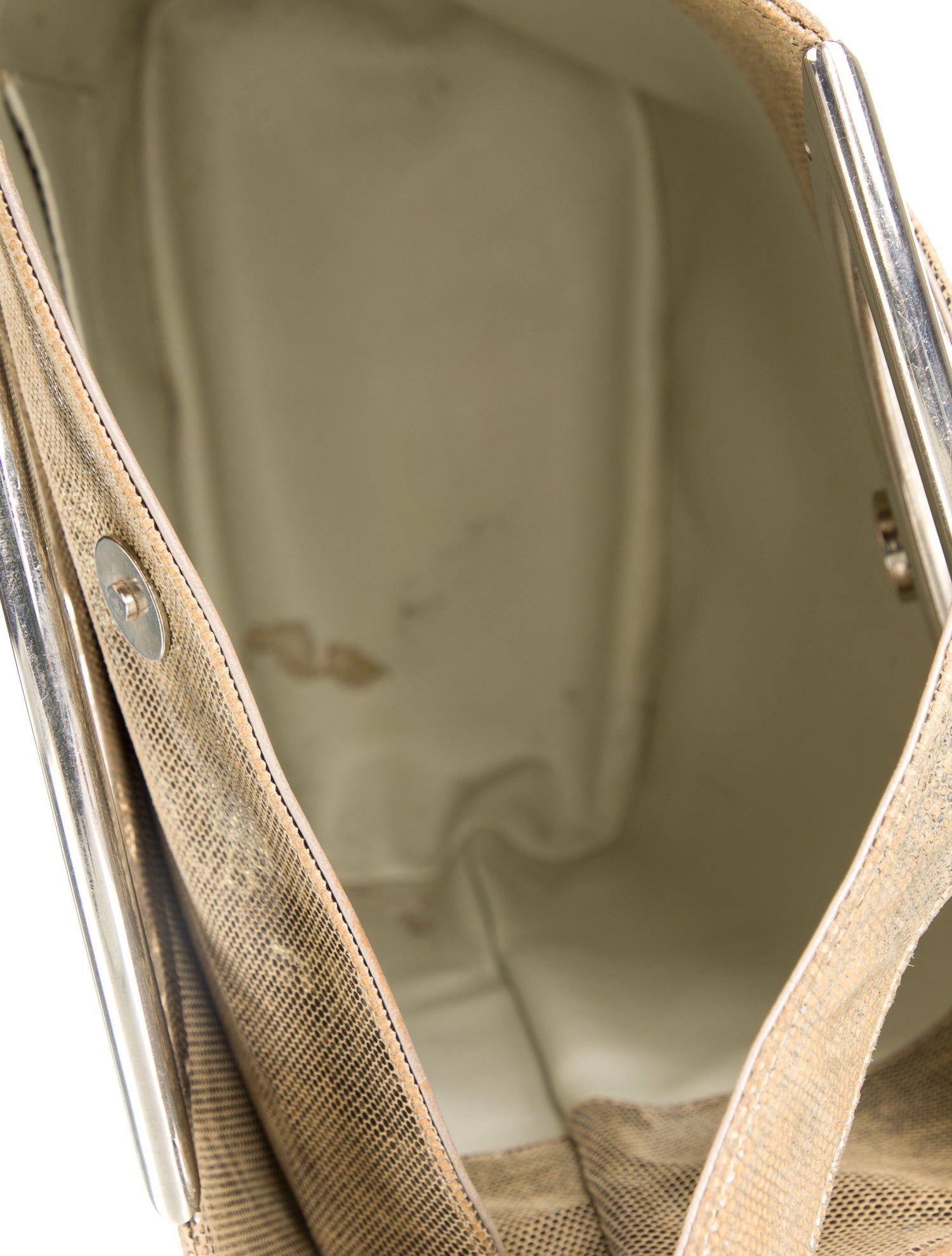 Stuart Weitzman Embossed Leather Top Handle Bag