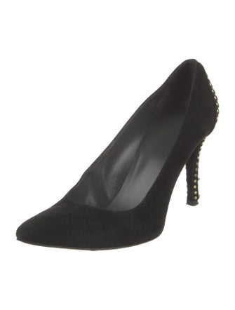 Stuart Weitzman Suede Studded Accents Pumps