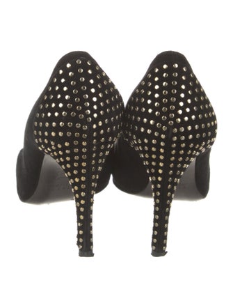 Stuart Weitzman Suede Studded Accents Pumps
