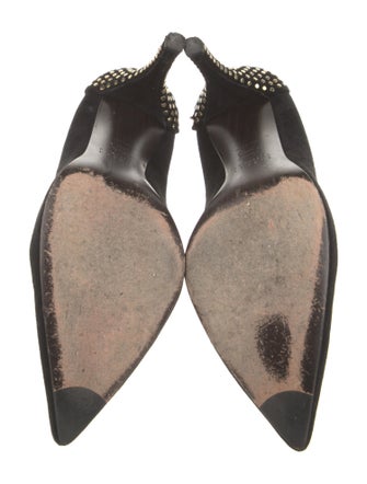 Stuart Weitzman Suede Studded Accents Pumps