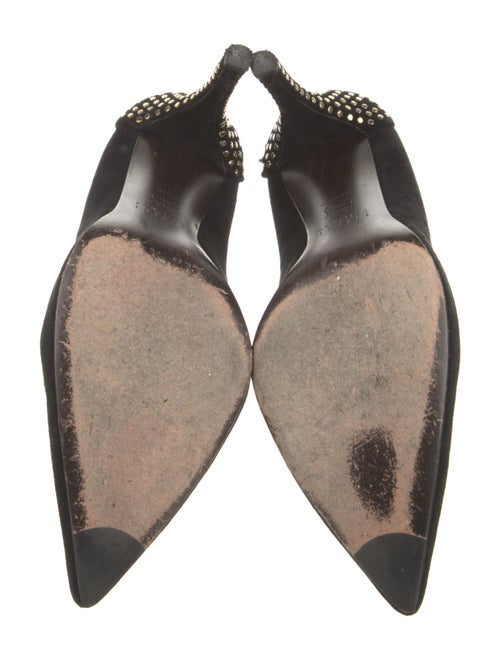 Stuart Weitzman Suede Studded Accents Pumps