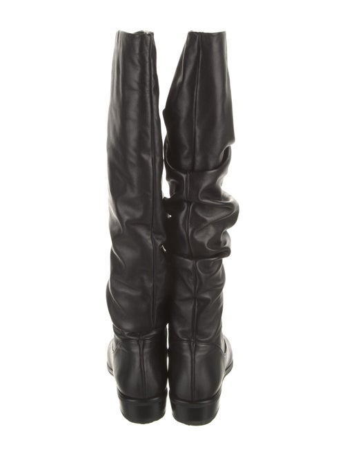 Stuart Weitzman Leather Pleated Accents Riding Boots