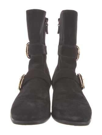 Stuart Weitzman Suede Moto Boots