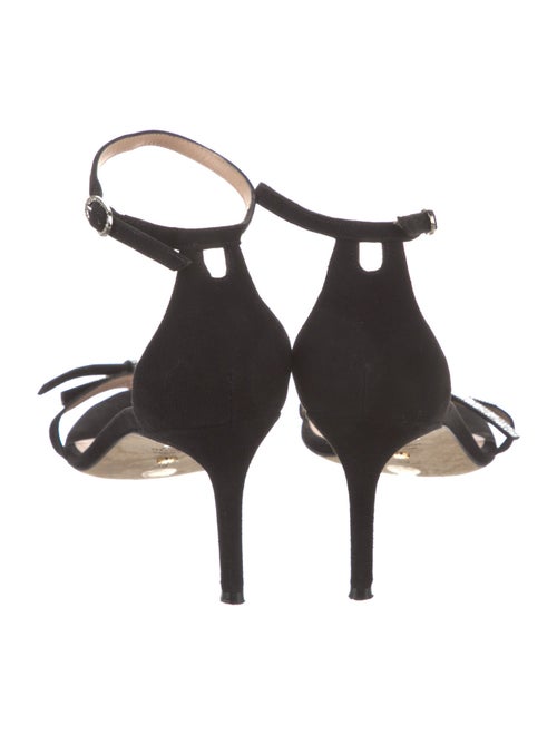 Stuart Weitzman Suede Crystal Embellishments Sandals