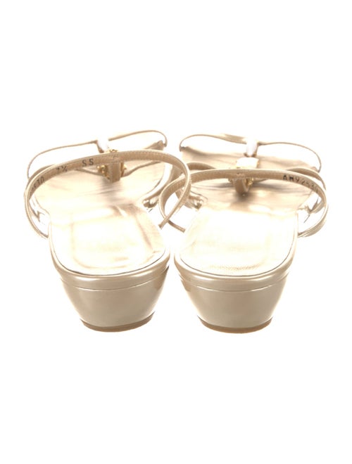 Stuart Weitzman Patent Leather Crystal Embellishments Slides