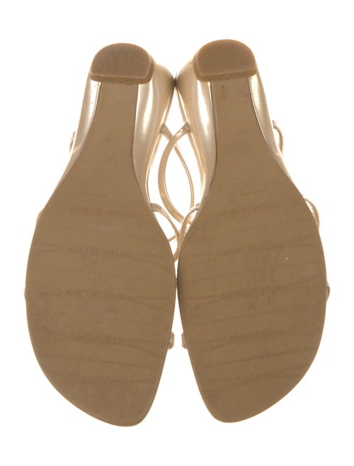 Stuart Weitzman Patent Leather Crystal Embellishments Slides