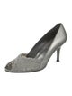 Stuart Weitzman Leather Lace Pattern Pumps