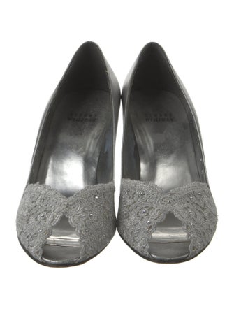 Stuart Weitzman Leather Lace Pattern Pumps