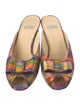 Stuart Weitzman Striped Bow Accents Mules