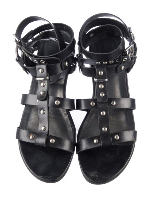 Stuart Weitzman Leather Studded Accents Gladiator Sandals