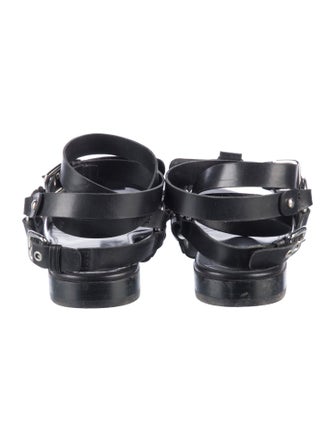 Stuart Weitzman Leather Studded Accents Gladiator Sandals